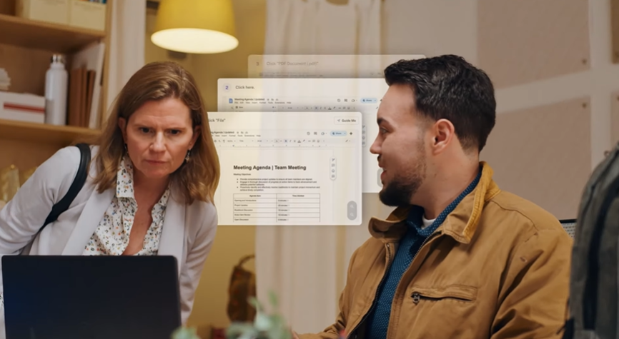 Manager reviewing auto-generated meeting agenda created with Scribe documentation software