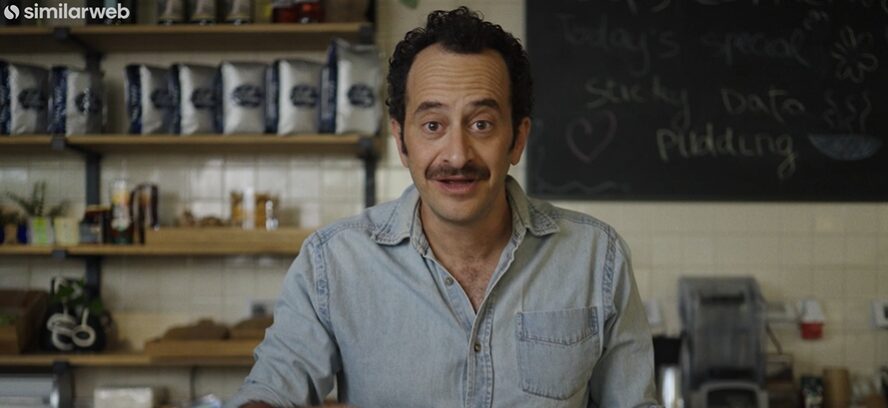 business owner in his coffee shop for Similarweb commercial