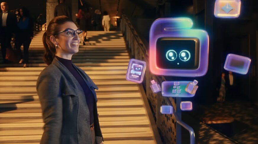 A professional and her AI for Okta commercial