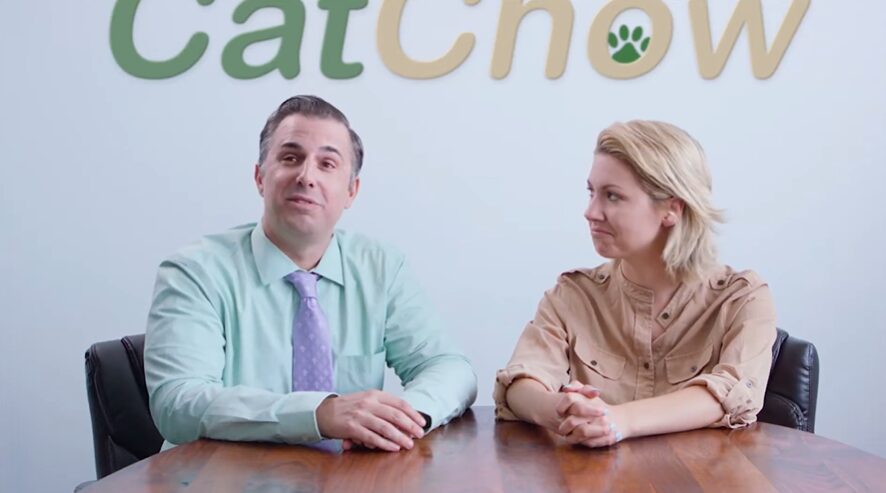 two professionals pitching catchow for vercel commercial